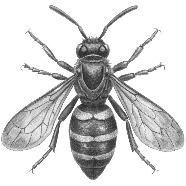 Zeichnung einer Wespe